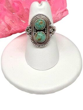Kingman Mohave Turquoise Ring Size 6.5 Solid 925 Sterling Silver